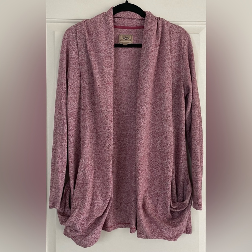 UGG Women's Mauve Open Front Cardigan with Pockets